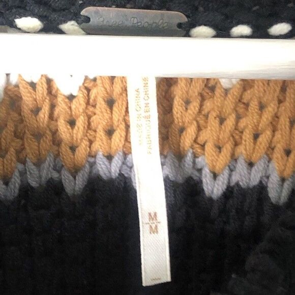 Free People Devon Stripe Crop Sweater Multicolor Medium OB1568915 Open Knit - Picture 7 of 12